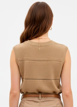 Quintess - Blusa Bege em Tricô - QUINTESS