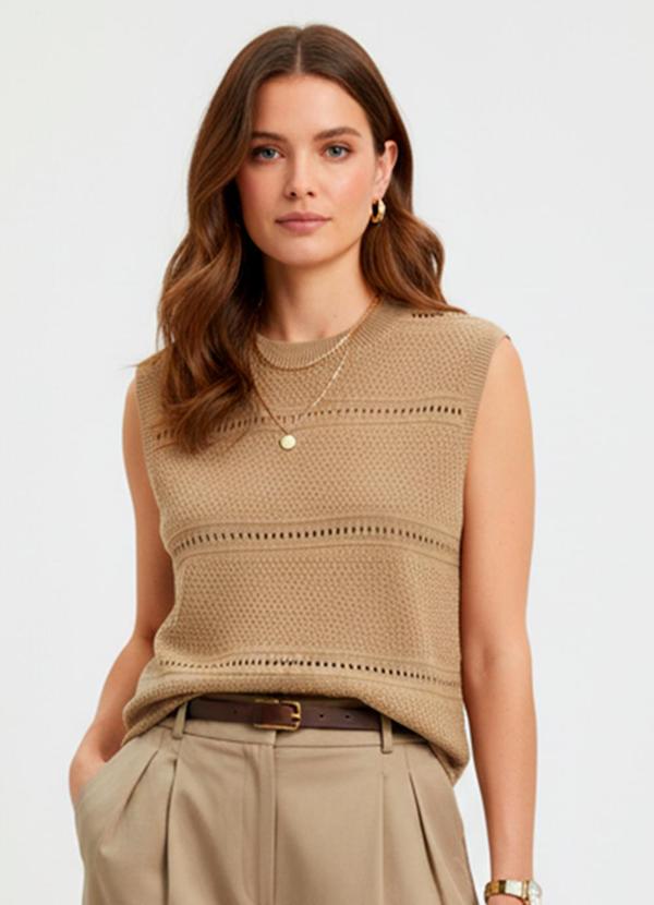 Blusa Bege em Tricot