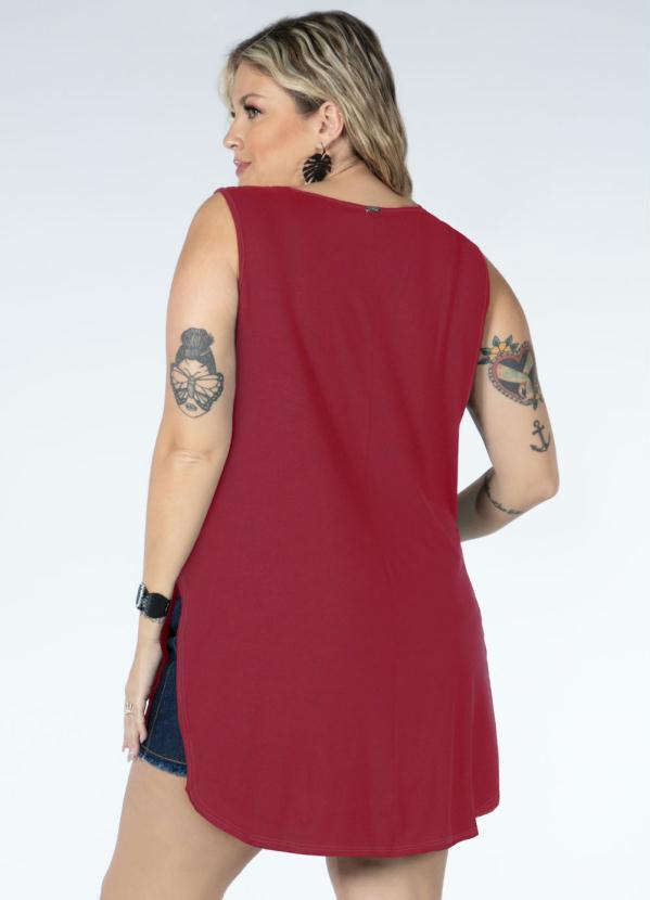 Quintess - Blusa Bordô com Barra Arredondada e Fendas 6