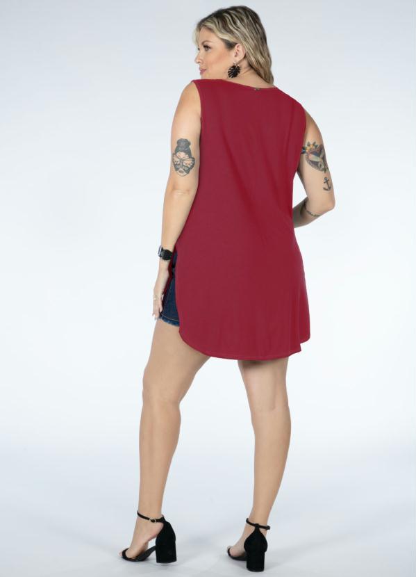 Quintess - Blusa Bordô com Barra Arredondada e Fendas 8