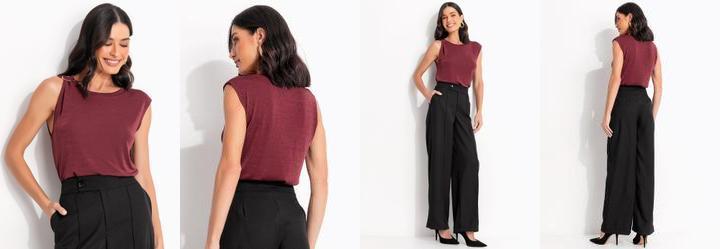 Blusa Bord� em Malha Slink