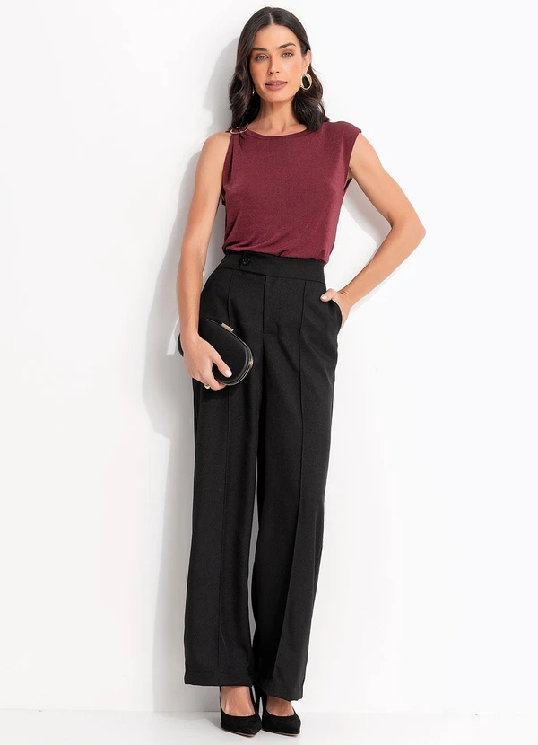 Quintess - Blusa Bordô em Malha Slink 5