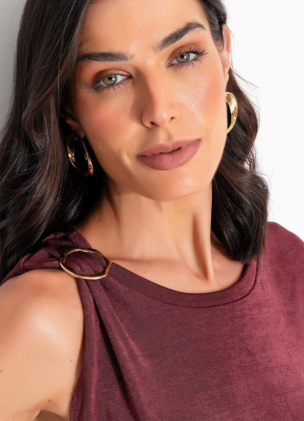 Quintess - Blusa Bordô em Malha Slink 6