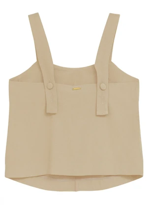Enfim - Blusa Box Sarjada Areia - ENFIM