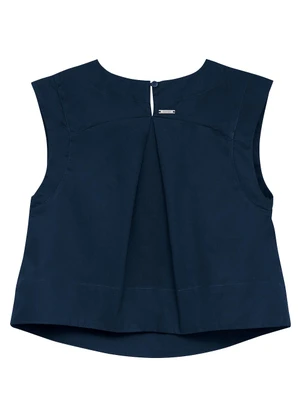 Enfim - Blusa Box Sarjada Azul Marinho - ENFIM