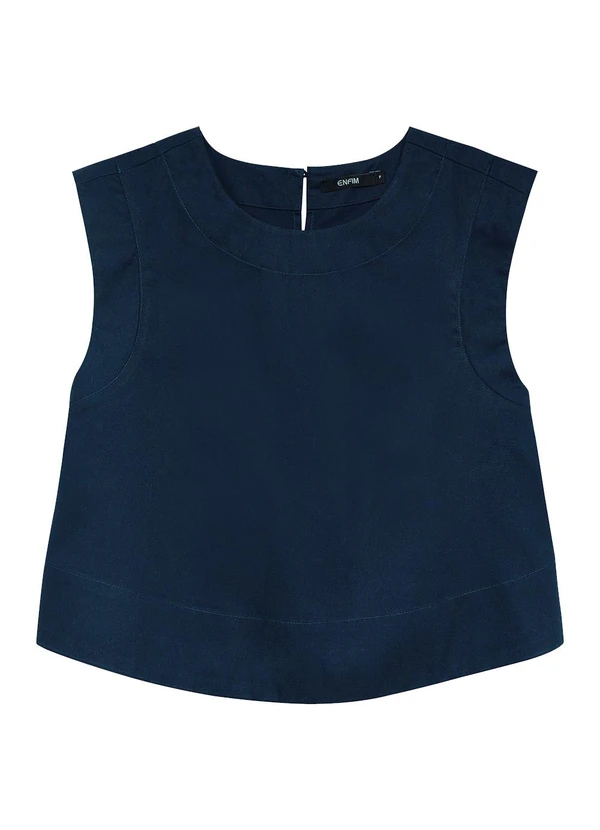 Enfim - Blusa Box Sarjada Azul Marinho 1