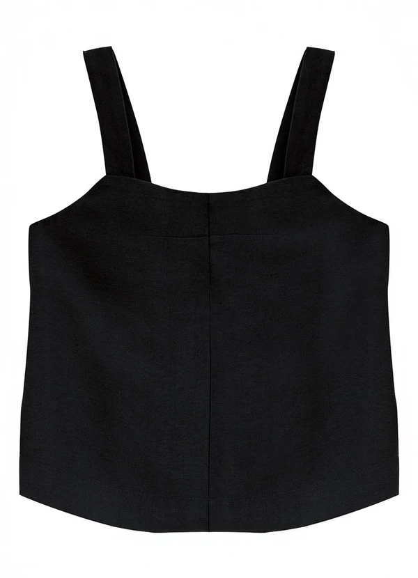 Enfim - Blusa Box Sarjada Preto