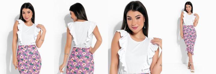 Blusa Branca com Babados