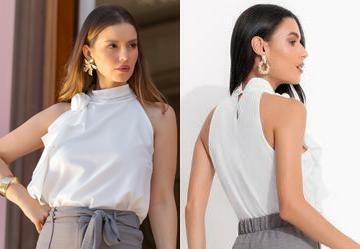 Blusa Branca em Crepe Plano