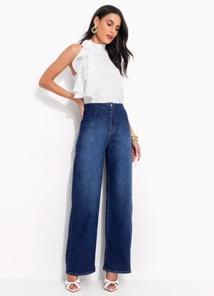 Quintess - Blusa Branca em Crepe Plano - QUINTESS