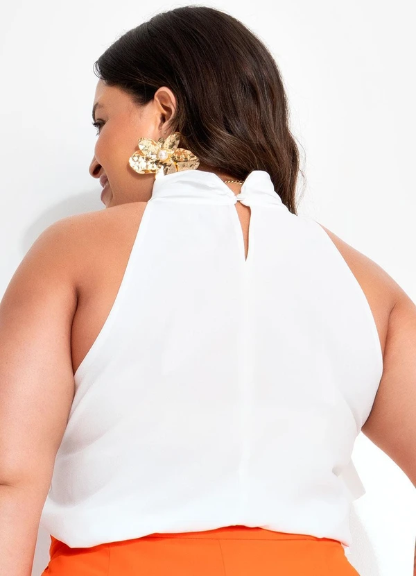 Quintess - Blusa Branca em Crepe Plano 14