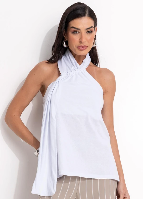 Quintess - Blusa Branca em Malha de Algodão