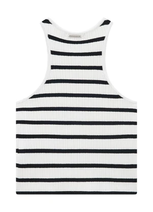 Enfim - Blusa Branca Justa Listrada em Tricot - ENFIM
