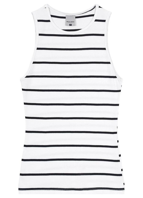Malwee - Blusa Branca Justa Listrada 6