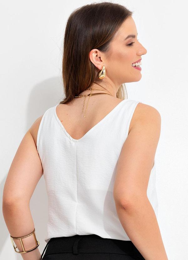 Quintess - Blusa Branco em Crepe Plano 2