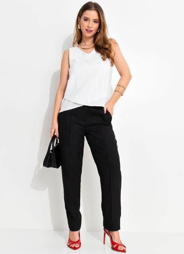 Quintess - Blusa Branco em Crepe Plano 3