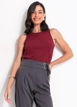 Quintess - Blusa Burgundy em Malha Crepe - QUINTESS