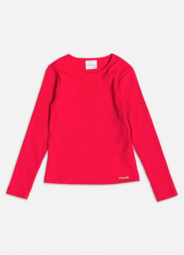 Momi - Blusa Canelada Vermelha Básica Vermelho