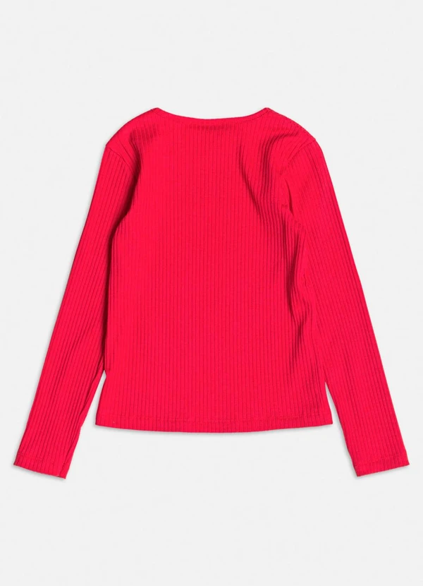 Momi - Blusa Canelada Vermelha Básica Vermelho 2