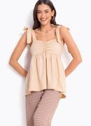 Blusa Caqui em Tricoline