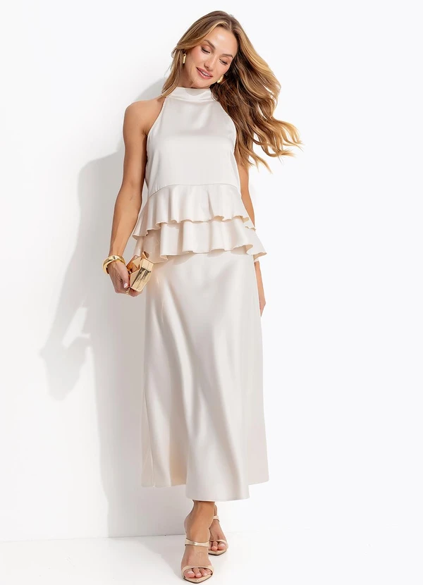 Quintess - Blusa Champagne em Cetim 6