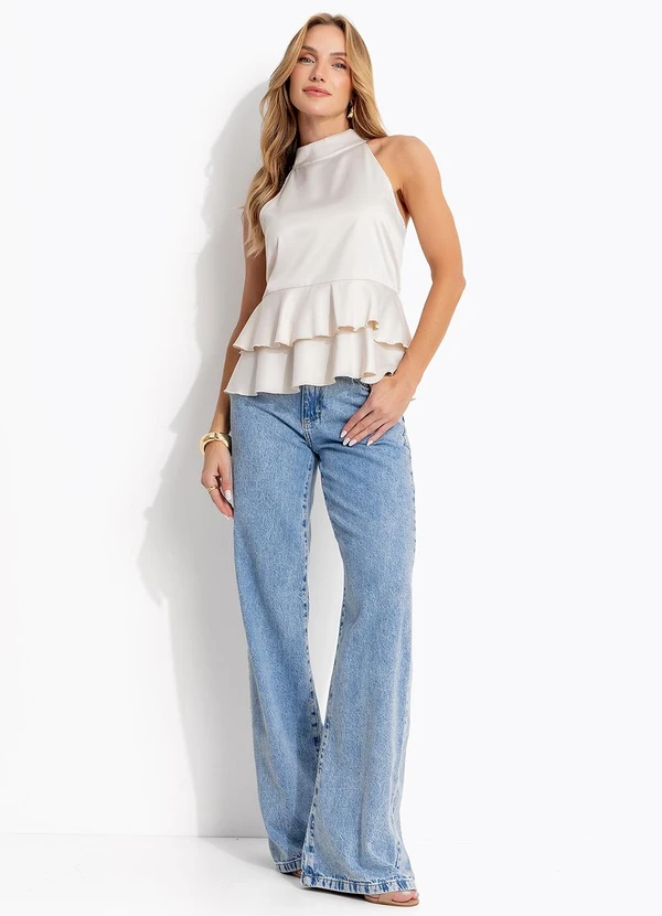 Quintess - Blusa Champagne em Cetim 5