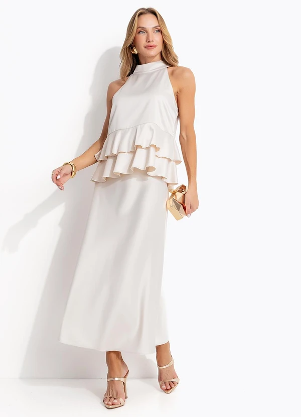 Quintess - Blusa Champagne em Cetim 3