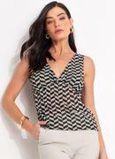 Blusa Chevron em Malha Plissada