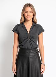Blusa Chumbo em Malha Piquet