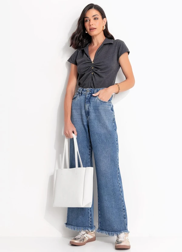 Quintess - Blusa Chumbo em Malha Piquet 5