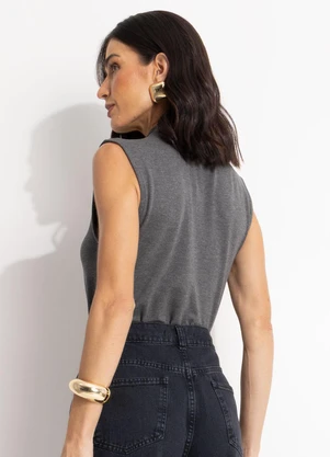 Quintess - Blusa Chumbo em Moletinho - QUINTESS