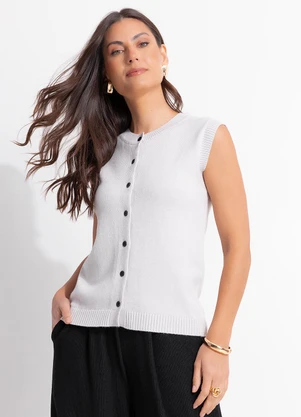 Quintess - Blusa Cinza Algodão - QUINTESS