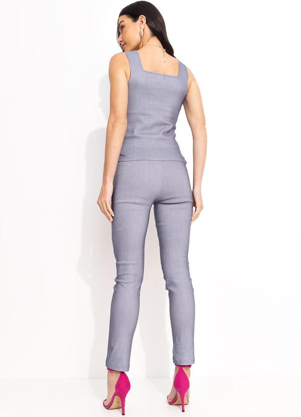 Quintess - Blusa Cinza Claro em Bengaline 5