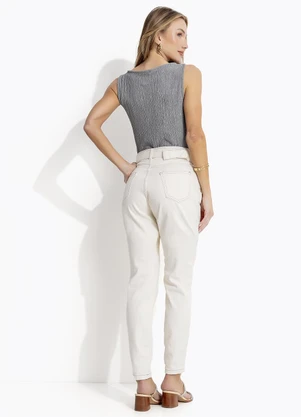 Quintess - Blusa Cinza Claro em Malha Anarruga - QUINTESS