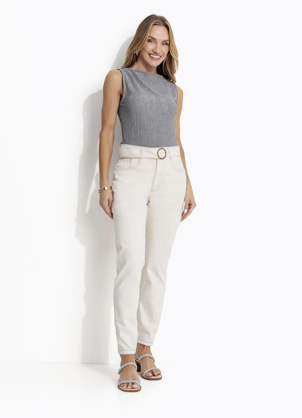 Quintess - Blusa Cinza Claro em Malha Anarruga 7