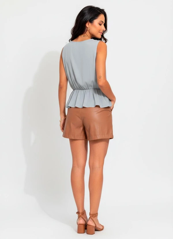 Quintess - Blusa Cinza Claro em Viscose Slub 4