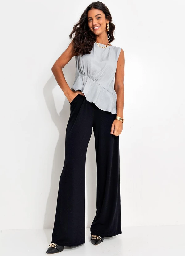 Quintess - Blusa Cinza Claro em Viscose Slub 6