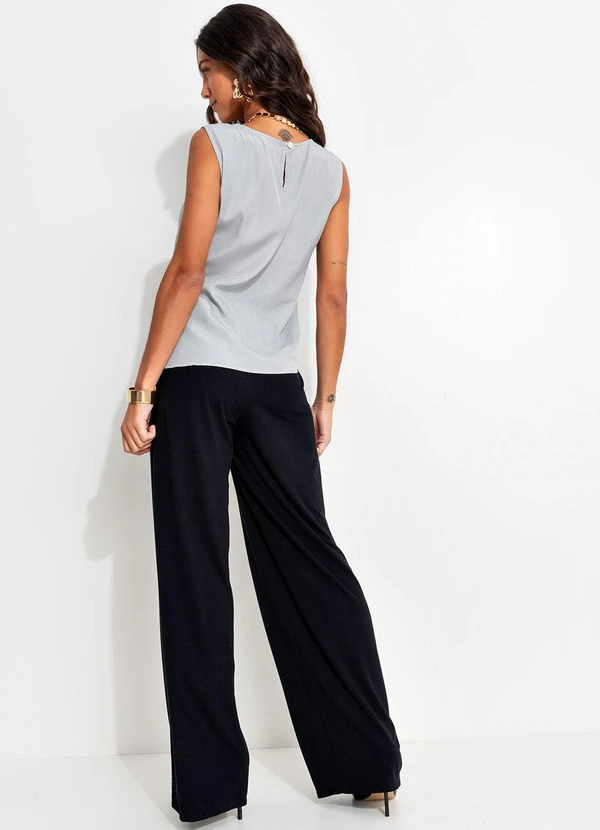 Quintess - Blusa Cinza Claro em Viscose Slub 7