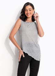 Blusa Cinza em Malha Devor�