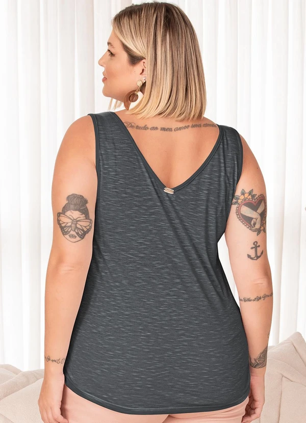 Quintess - Blusa Cinza em Malha Flamê 7