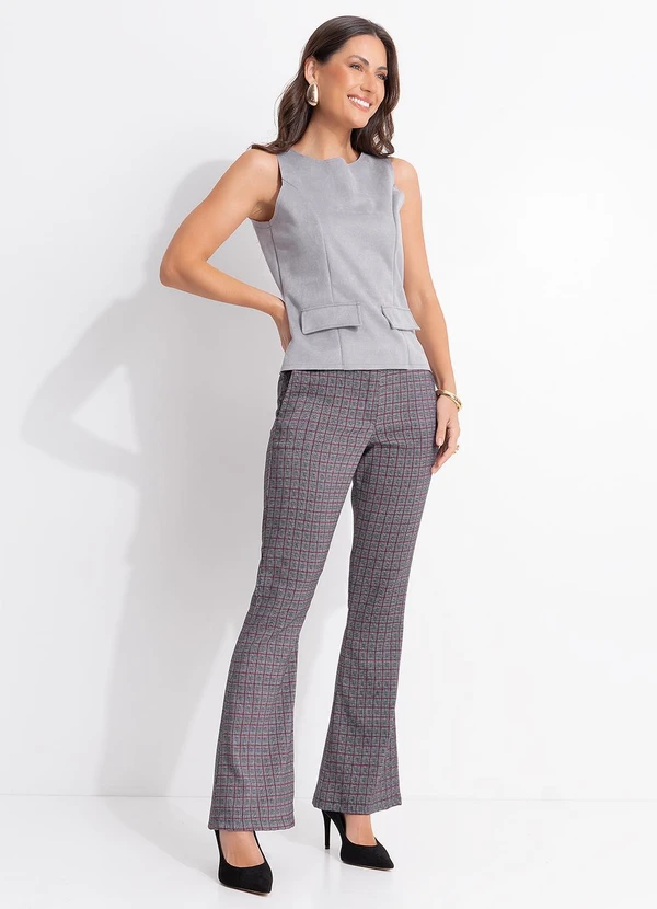 Quintess - Blusa Cinza em Malha Suede 5