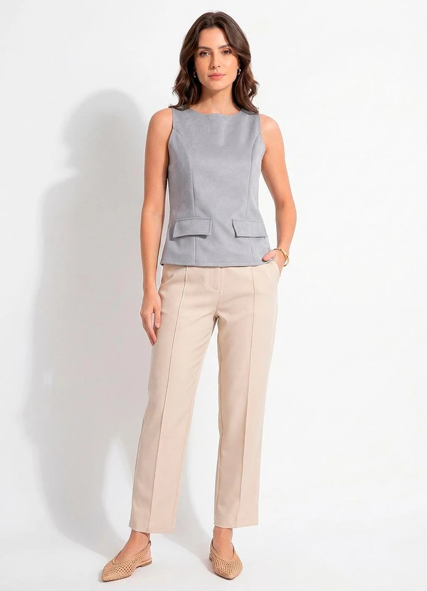 Quintess - Blusa Cinza em Malha Suede 12