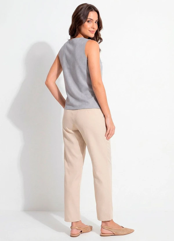 Quintess - Blusa Cinza em Malha Suede 11
