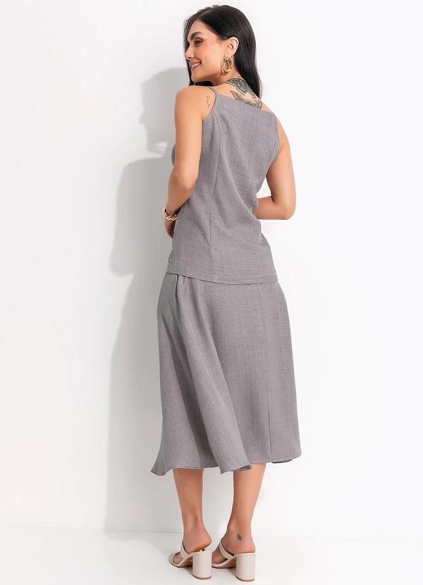 Quintess - Blusa Cinza em Tecido Texturizado 10