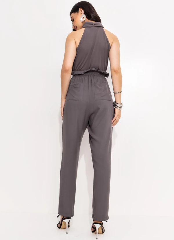 Quintess - Blusa Cinza Escuro em Malha Crepe 12