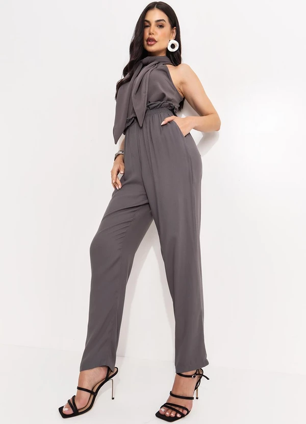 Quintess - Blusa Cinza Escuro em Malha Crepe 11