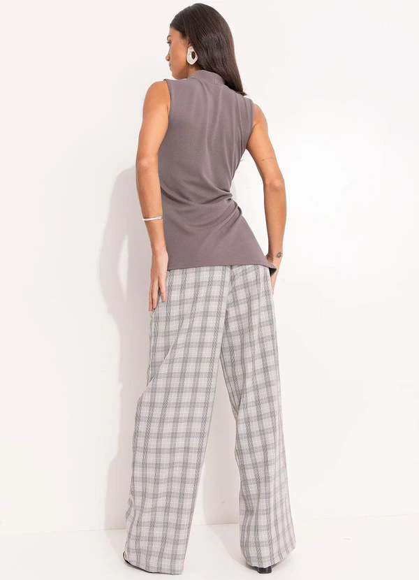 Quintess - Blusa Cinza Escuro em Malha Crepe 4