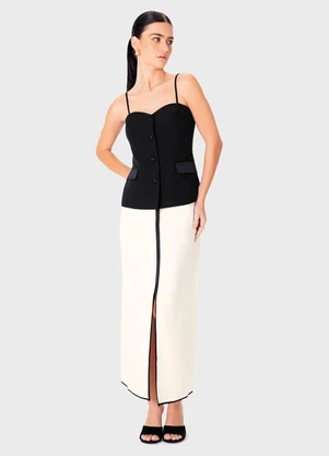 Enfim - Blusa Colete Alfaiataria Preto - ENFIM