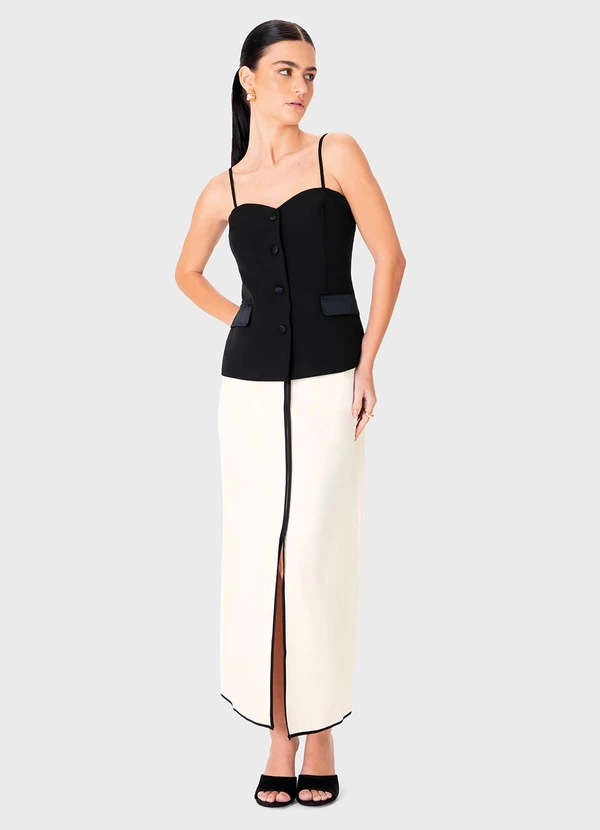 Enfim - Blusa Colete Alfaiataria Preto 2