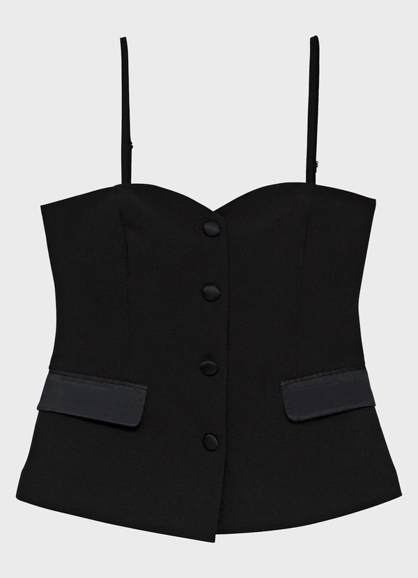 Enfim - Blusa Colete Alfaiataria Preto 3